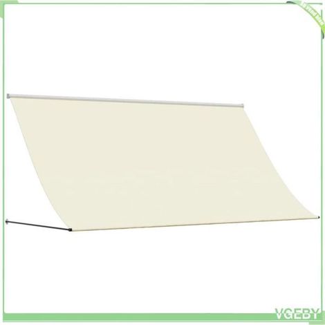 Auvent rétractable - FAFEICY - 368761 - Crème - 300 x 150 cm - Toile polyester 180 g/m² (1/5)