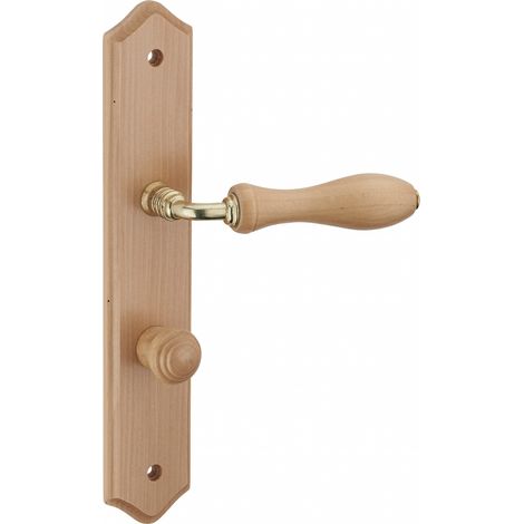 THIRARD - Ensemble de poignées pour salle de bain/toilette Themis à condamnation, carré 7mm, entr'axes 195mm, bois brut - THIRARD (1/4)