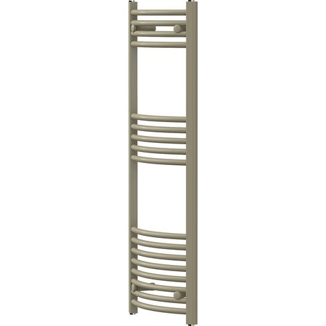 LuxeBath Termoarredo Scaldasalviette Sahara 400x1200 mm, Radiatore da Bagno Curvato con Attacco Laterale, Calorifero Portasciugamano da Parete, Design Moderno, Colore Beige Opaco, Potenza 375 Watt (1/5)