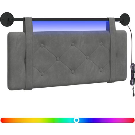 Maison Exclusive - Hängendes Kopfteil Mit LED Licht Dunkelgrau Sa (1/5)