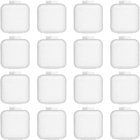 100 petits contenants de rangement en plastique transparent pour perles et bouchons d'oreilles-3.50X3.50X2.00CM-Transparent