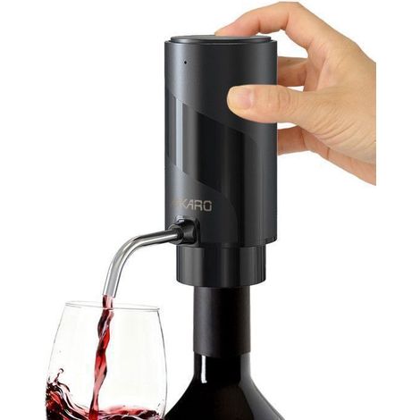 Aérateur vin électrique rechargeable – Verseur automatique – Pour dégustation optimale – Noir (1/5)