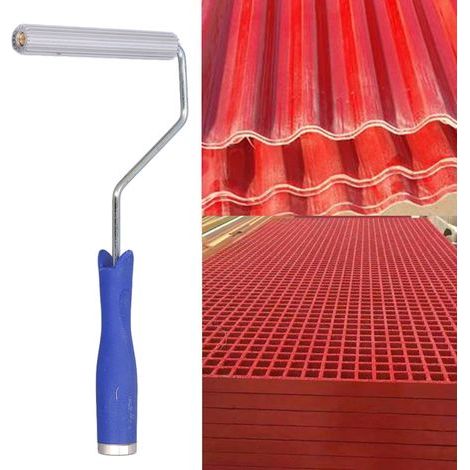 Rouleau à bulles en fibre de verre 21x150mm pour stratification - Manche en alliage d'aluminium durable (1/5)