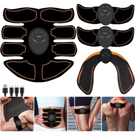 EMS-Muskelstimulator für die Bauchmuskulatur mit 6 Modi und 10 Intensitätsstufen für Männer und Frauen – AquaForge