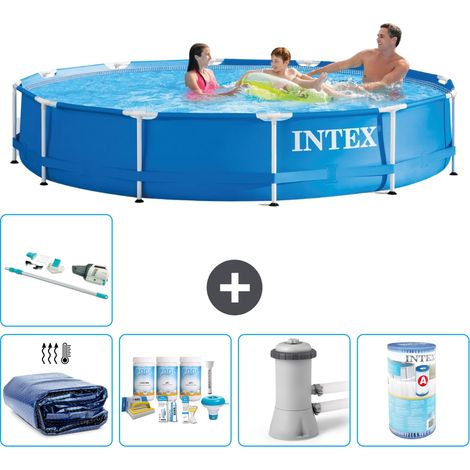 Intex Piscina con struttura Rotonda - 366x76 cm - 7-pezzi S31553