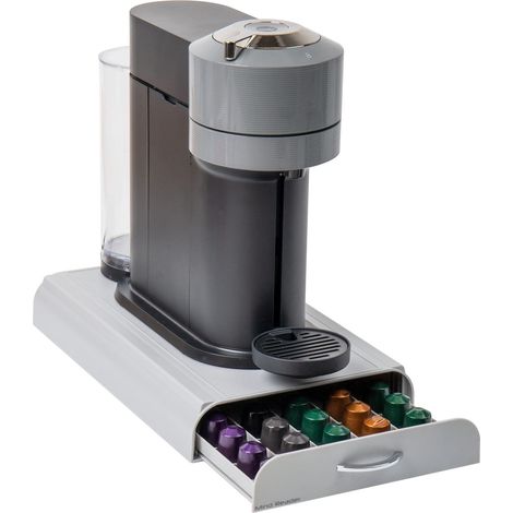 Mind Reader "Anchor per 50 capsule Nespresso, cassettiera in cialde color argento (1/4)