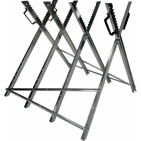 Werka Pro – Chevalet à bûches 4 supports acier galvanisé – Dimensions 80,5x86x76 cm – Capacité 150 kg – Épaisseur profilés 1,3 mm