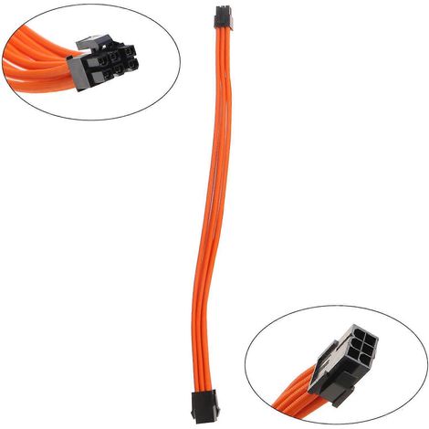 Kit d'extension de câble d'alimentation gainé, câble d'alimentation gainé sur mesure 18AWG-6PIN-Orange (1/4)