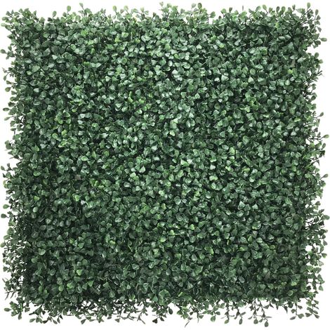 Mur Végétal Artificiel Intérieur Haie Artificielle Panneaux Muraux Toile de Fond Buis Vert foncé, 50 x 50 cm (1/5)