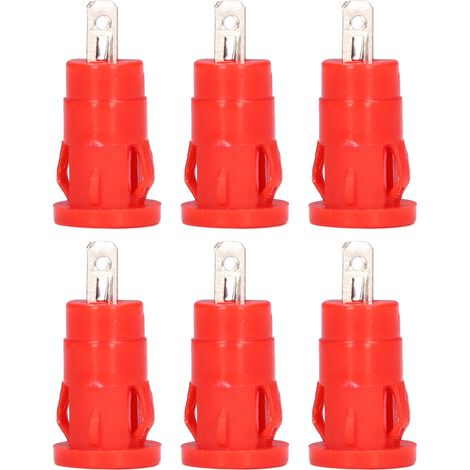 Connecteur de borne à fiche banane 100 pièces avec cosses à anneau de sécurité de 4 mm, adaptateur de bornier en cuivre nickelé (rouge) (1/5)
