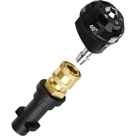 Adaptateur de buse turbo rotative haute pression 6 en 1 Plusieurs colonnes d'eau multifonction Pistolet à mousse et nettoyeur haute pression Adaptateur de pistolet - Raccord rapide Prise en laiton (1/5)