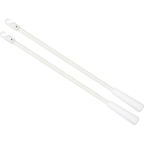 Curtain rod opening bars and curtain rollers, 2-pack, 12-inch long fiberglass blind tilting rods. (1/5)
