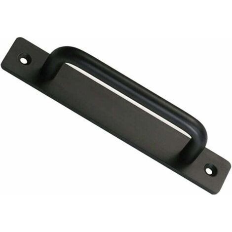 Grange Porte Poignée, Coulissant Grange Poignée Porte Parfait pour Portail Armoire Placard Tiroir Abri Garage Inclus 2 Vis - Noir, 150mm (1/4)