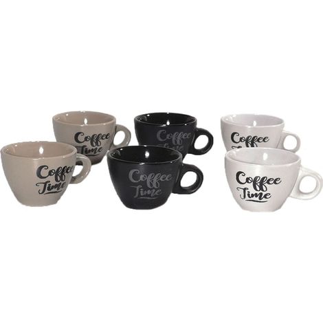 6 Tazzine da caffè tazza in ceramica per microonde casa cucina idea regalo colorate 10CL lavabili in lavastoviglie