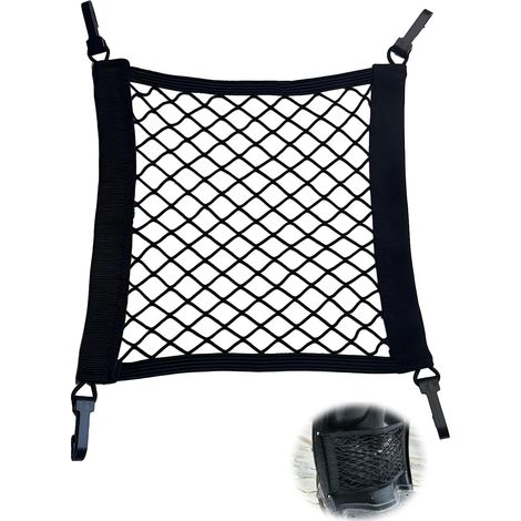 Filet à Bagages pour Scooter,Universal Filet de Rangement de Coffre Voiture Filets de Rangement Coffre de Voiture Filets Rangements pour Voitures Crochets Solides Elastique de Camping Car(25 30cm) (1/5)