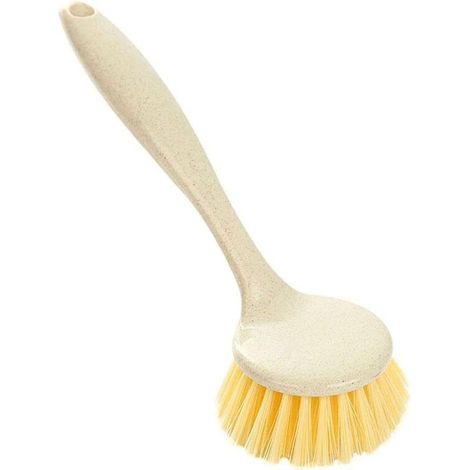 Brosse de décontamination Fournitures de Cuisine à Long Manche pour Assiette, Bol, Vaisselle Outil de Nettoyage Domestique (24 x 8 cm, Jaune) (1/5)
