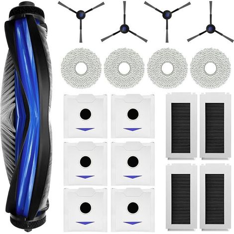 FOREHILL 19-teiliges Zubehörset für ECOVACS DEEBOT N30 PRO OMNI/N30 OMNI Saugroboter, 1 Hauptbürste, 4 Filter, 4 Reinigungstücher, 4 Reinigungspads