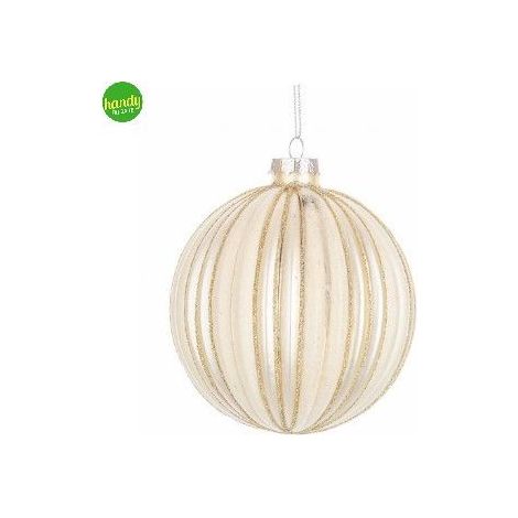 Sfera natalizia Bizzotto in vetro clio champagne Ø8 cm