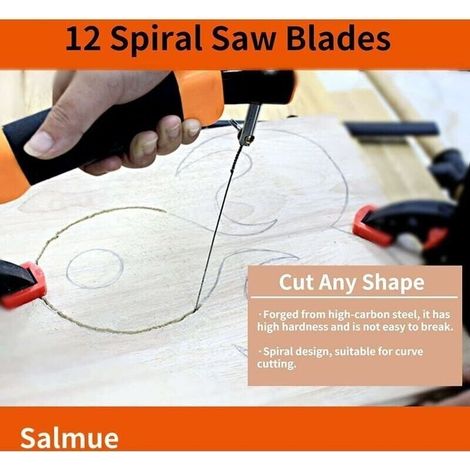 12 pièces lames de scie à chantourner avec dents spirale en métal pour bois Plastique Coupe scier Carve Compatible avec la plupart des principaux Scie marques ZP13875-04 (1/3)