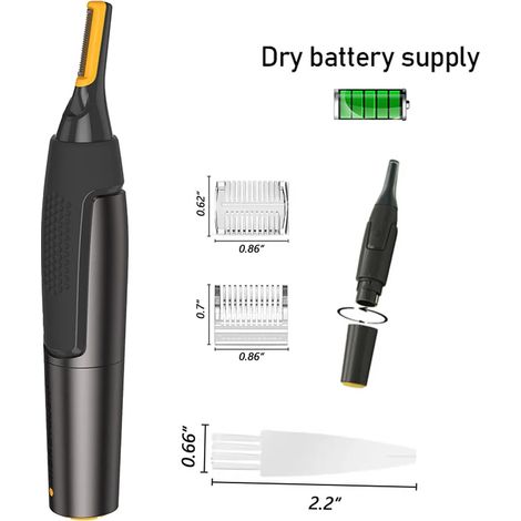 Rifinitore di precisione ultrasottile, rifinitore elettrico per peli del naso, mini rifinitore portatile per peli delle orecchie, rasoio per peli del naso da uomo, impermeabile, sicuro e igienico. (1/5)