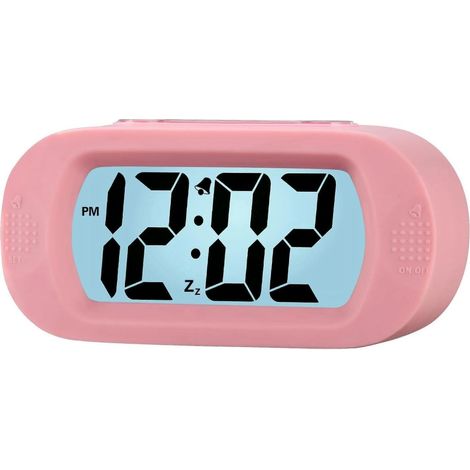 Réveil pour enfants, grand écran LCD numérique, réveil de voyage avec fonctions snooze et veilleuse - volume augmentant progressivement, format de poche (jaune). (1/5)