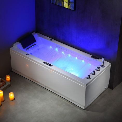 Baignoire balneo LORD SOLO BLANC 1 place ARCHIPEL® 170x75 - DROITE (1/5)