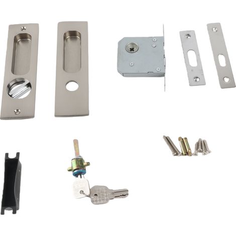 Serrure de porte coulissante intérieure, poignée de tiroir de meuble de salle de bain, serrure de porte dissimulée (1/5)