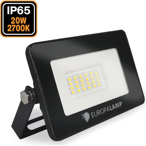 Europalamp – Projecteur LED 20W blanc chaud 3000K – Lumens 1897 – IP65 étanche – Pour éclairage intérieur et extérieur professionnel (1/5)