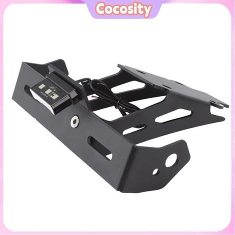 Cocosity support d'étiquette d'immatriculation Support de plaque d'immatriculation de moto avec 3 LED de remplacement auto embase (1/5)