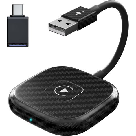 Kabelloser CarPlay-Adapter für iOS, kabelloser CarPlay-Dongle, konvertiert kabelgebundenes CarPlay in kabelloses, Plug & Play-fähiger kabelloser CarPlay-Dongle, für alle Mobiltelefone mit iOS CarPlay