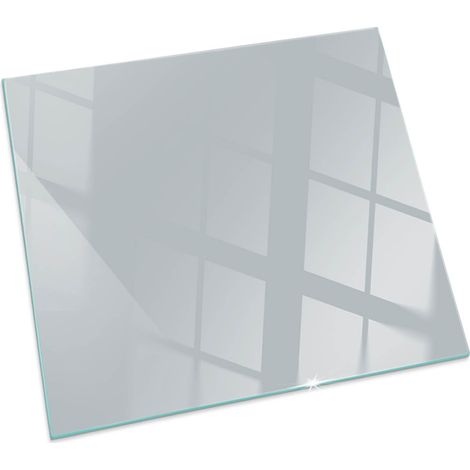 Base décorative Plaque de protection avec impression sous cheminée pour salon Couleur Gris Carrée 60x60 cm (1/5)
