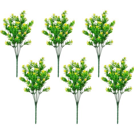 Lot de 6 fleurs artificielles d'extérieur résistantes aux UV, en plastique synthétique, à suspendre (1/4)