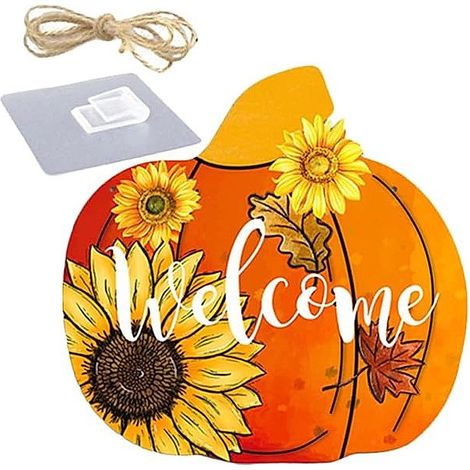 Décoration murale Halloween citrouille en bois, panneau suspendu pour porte et salle à manger (1/5)