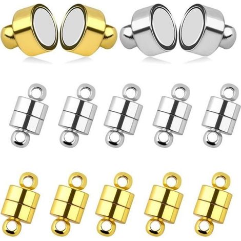 Fermoirs Magnétiques - Non spécifié - 12Pcs - Or blanc - Hypoallergénique - Facile à utiliser (1/4)