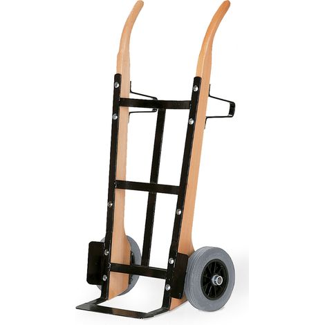 Rollcart Holzsackkarre -141- aus Buchenholz 1350mm hoch Luft 370x140mm Stahlblechschaufel mit Beschlag über Gesamthöhe