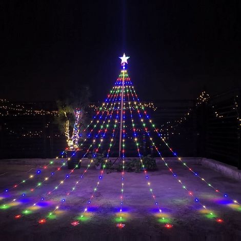 Guirlande Lumineuse Extérieure - 9 Chaînes LED - 270 Ampoules - 2,8 M - Modes Clignotants - Alimentation Secteur - Pour Décoration Noël Extérieur Intérieur (1/5)