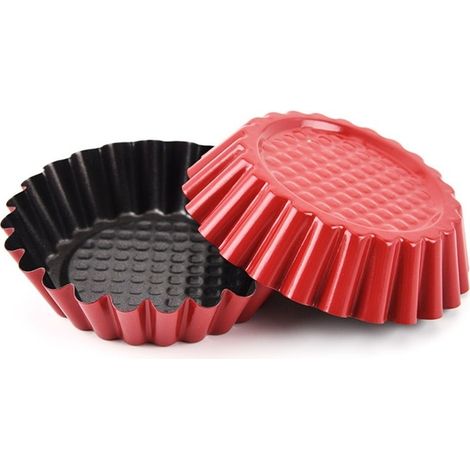 Moule à tarte, quiche ou flan antiadhésif en acier inoxydable de 95 mm (1 pièce) (1/5)