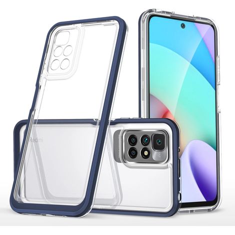 Custodia trasparente 3 in 1 per Xiaomi Redmi 10, cover in gel con cornice blu (1/5)