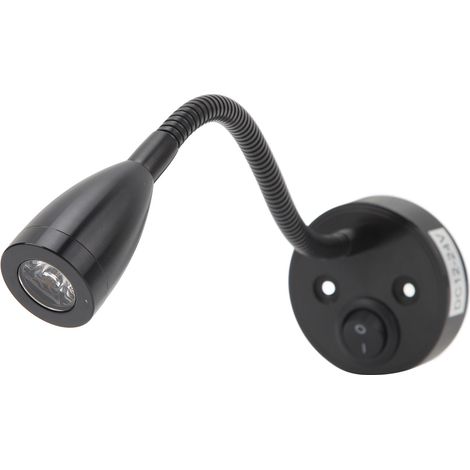 360° verstellbare, flexible LED-Nachttischlampe mit Schwanenhals für Wohnmobile, LKW, Boote und PKW, 12–24 V DC, Schwarz (1/5)