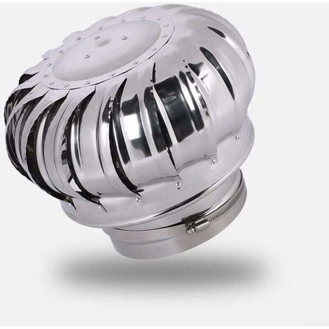 Rotating stainless steel chimney hood without fan, equipped with a wind ball and smoke evacuation device - Rainproof fan (Ø 160 mm) (1/4)