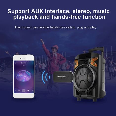 Adaptateur Bluetooth 4.0 USB vers Audio Stéréo AUX pour Voiture et Enceintes - Lot de 2 (1/3)
