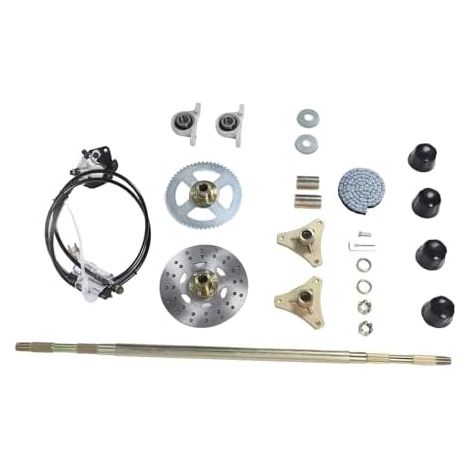 Essieu Arrière Kart Kit Essieu Arriere Kart Kit D'essieu Arrière Direct, adapté aux Qua ATV adapté pour avec étrier de Frein à Disque de Frein à Chaîne à Pignon et Moyeu (1/5)