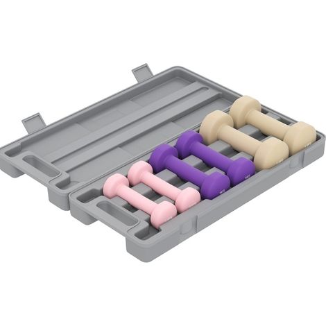 CHICFURN Set manubri 6 pezzi 43 x 18 x 7,5 cm in acciaio rosa con valigetta (1/5)