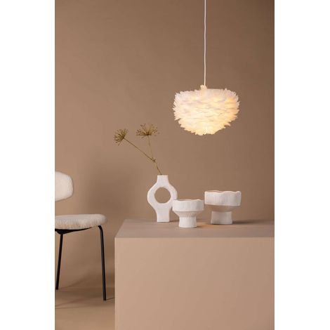 Nicola éclairage lampe pendentif 35x35x20cm blanc.