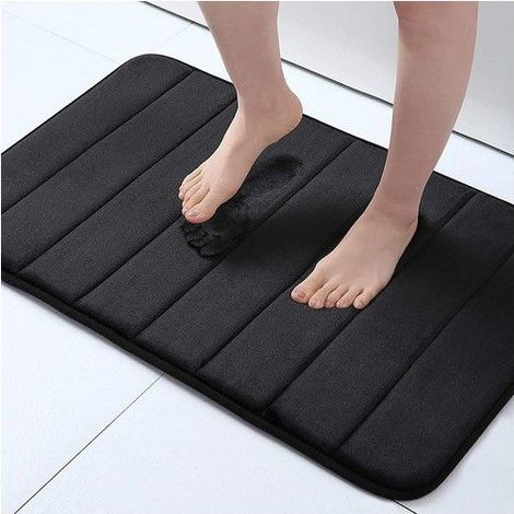 Tapis de bain absorbant noir (60 x 90 cm) (1/5)