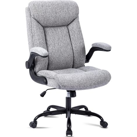 Sedia girevole ergonomica grigia regolabile in altezza, ideale per ufficio e casa. (1/5)