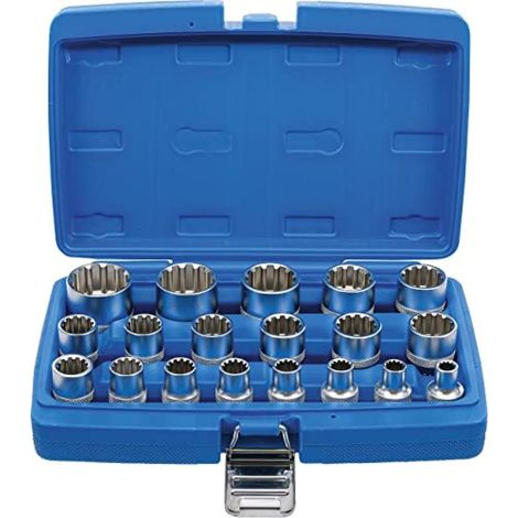 Set di inserti BGS per chiavi a bussola Gear Lock, attacco quadro interno 12,5 mm (1/2"), 19 pezzi - 2152. (1/5)