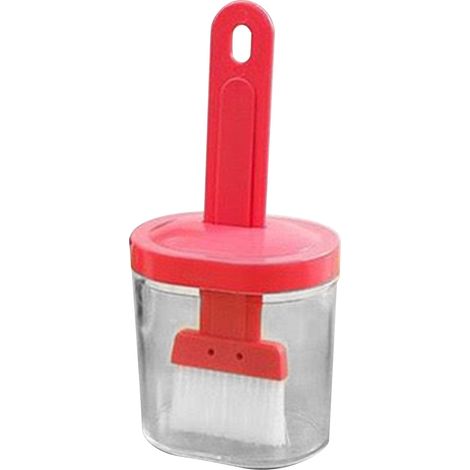 Goupillon en silicone intégré pour bouteille d'huile d'olive, flacon distributeur avec goupillon en silicone pour la cuisine, la pâtisserie, le barbecue et les conserves (rose). (1/5)