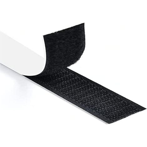 Rubans Adhésifs,5M Scratch Autocollant Double Face, 16 mm de Large Bande Agrippantes Adhésives Puissant Hook Loop Rubans pour Ménage, Bricolage Et l'artisanat,Noir (1/5)
