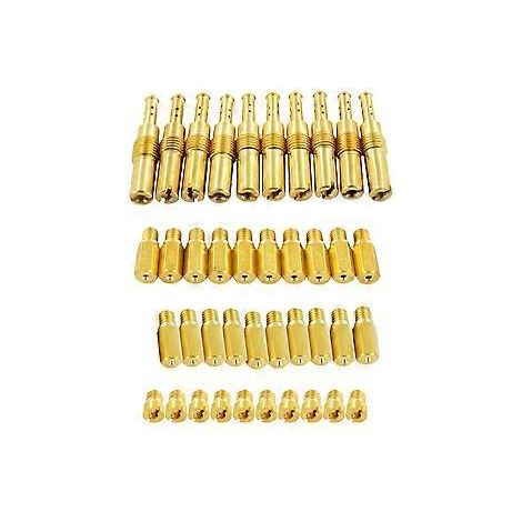 Convient aux carburateurs Keihin avec 30 injecteurs de carburant principaux + 10 injecteurs de carburant à bas régime/ralenti dans les tailles suivantes : 120, 125, 130, 135, 140, 32, 45, 48, 50, 52, (1/5)